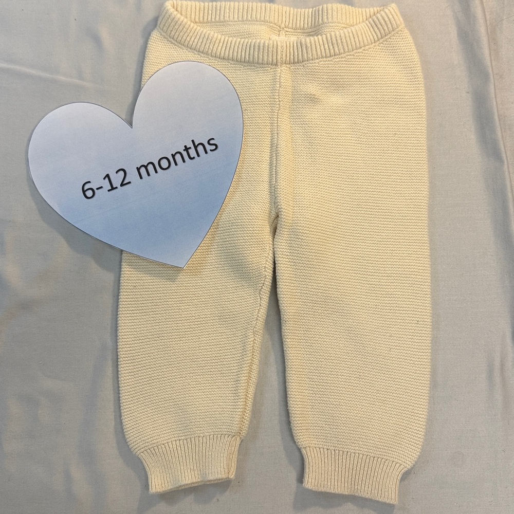GAP - Baby/Kids Cream Knit Joggers/pull on pants